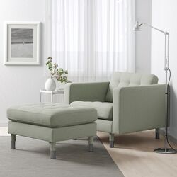 Puf Ikea Landskrona (Gunnared Verde Deschis/Metal) Thumb