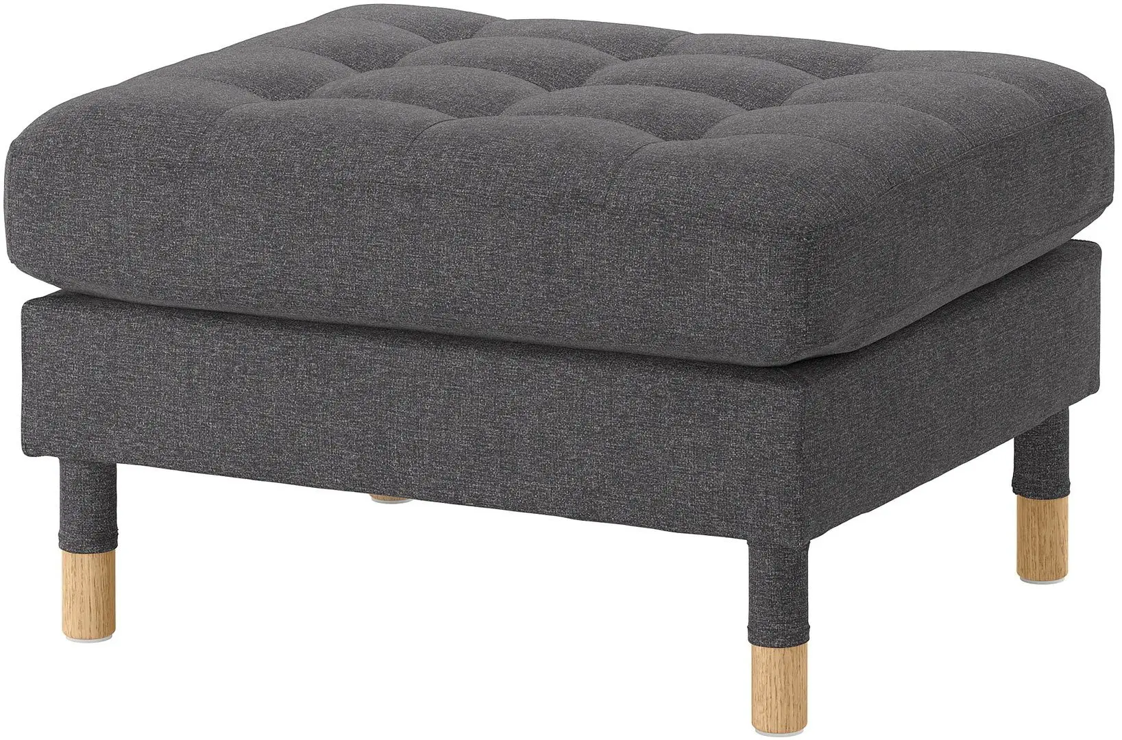 Пуф Ikea Landskrona (Гуннаред Темно-Серый/Дерево)