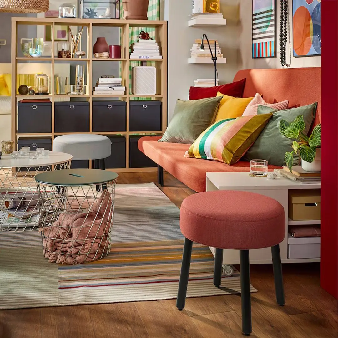 Puf Ikea Mortfors/Diserod 47x47 (Rosu)