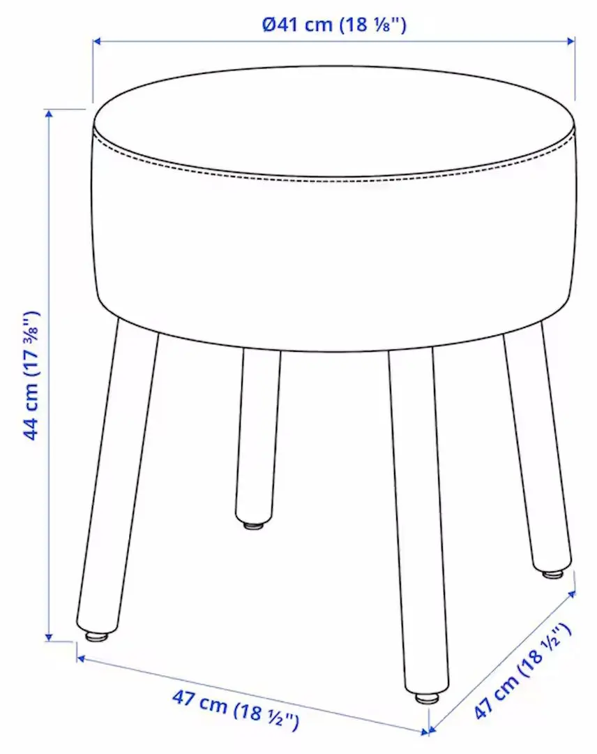 Puf Ikea Mortfors/Diserod 47x47 (Gri)