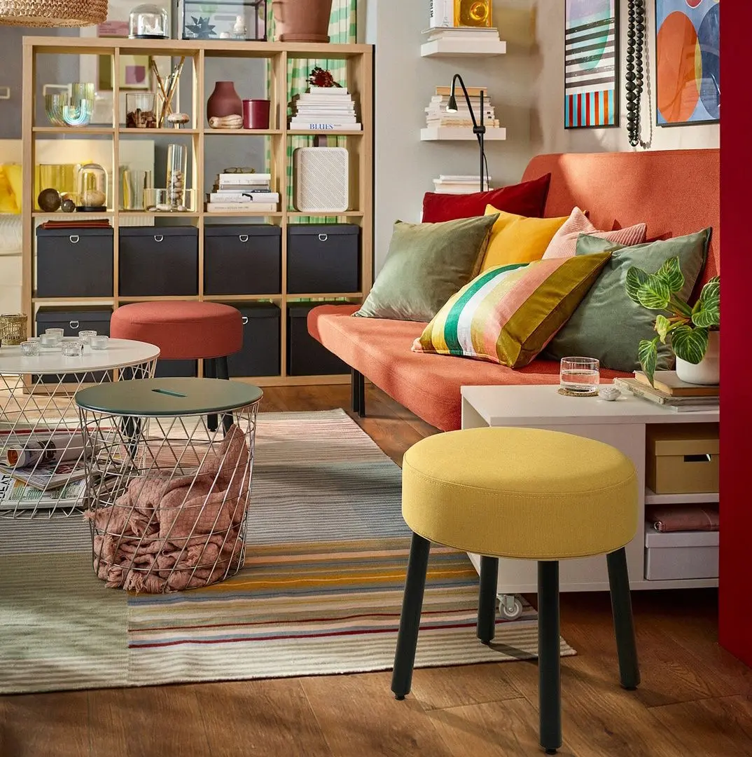 Puf Ikea Mortfors/Diserod 47x47 (Galben Inchis)