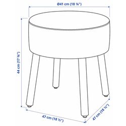 Puf Ikea Mortfors/Diserod 47x47 (Galben Inchis) Thumb