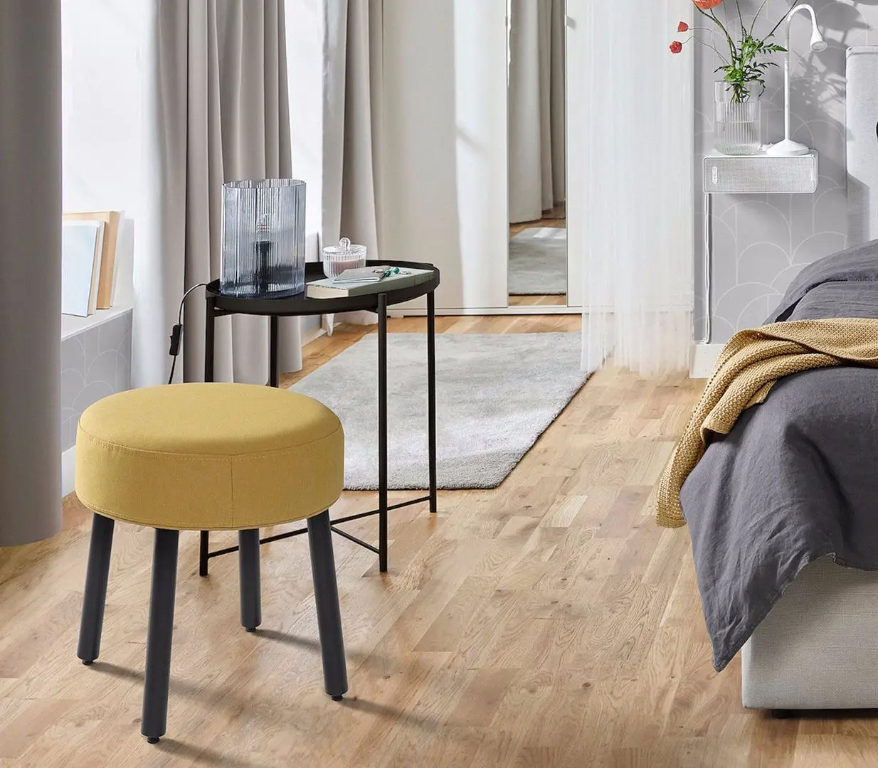 Puf Ikea Mortfors/Diserod 47x47 (Galben Inchis)