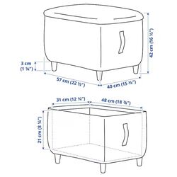 Puf Ikea Oskarshamn (Gunnared Negru-Gri) Thumb