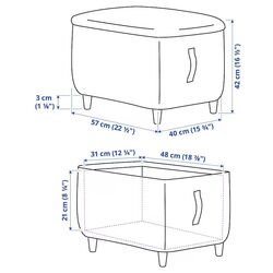 Puf Ikea Oskarshamn (Tonerud Rosu) Thumb