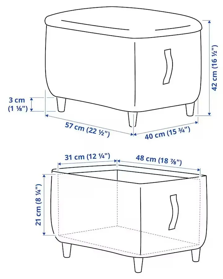 Puf Ikea Oskarshamn (Tonerud Rosu)