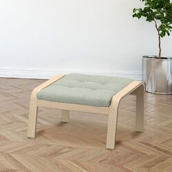 Пуф Ikea Poang/Gunnared (Беленый дубовый шпон/Светло-зеленый)