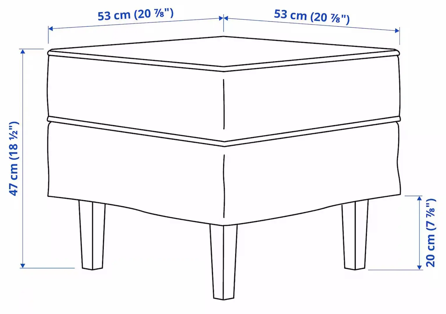 Puf Ikea Rocksjon/Klovsta (Gri/Alb)