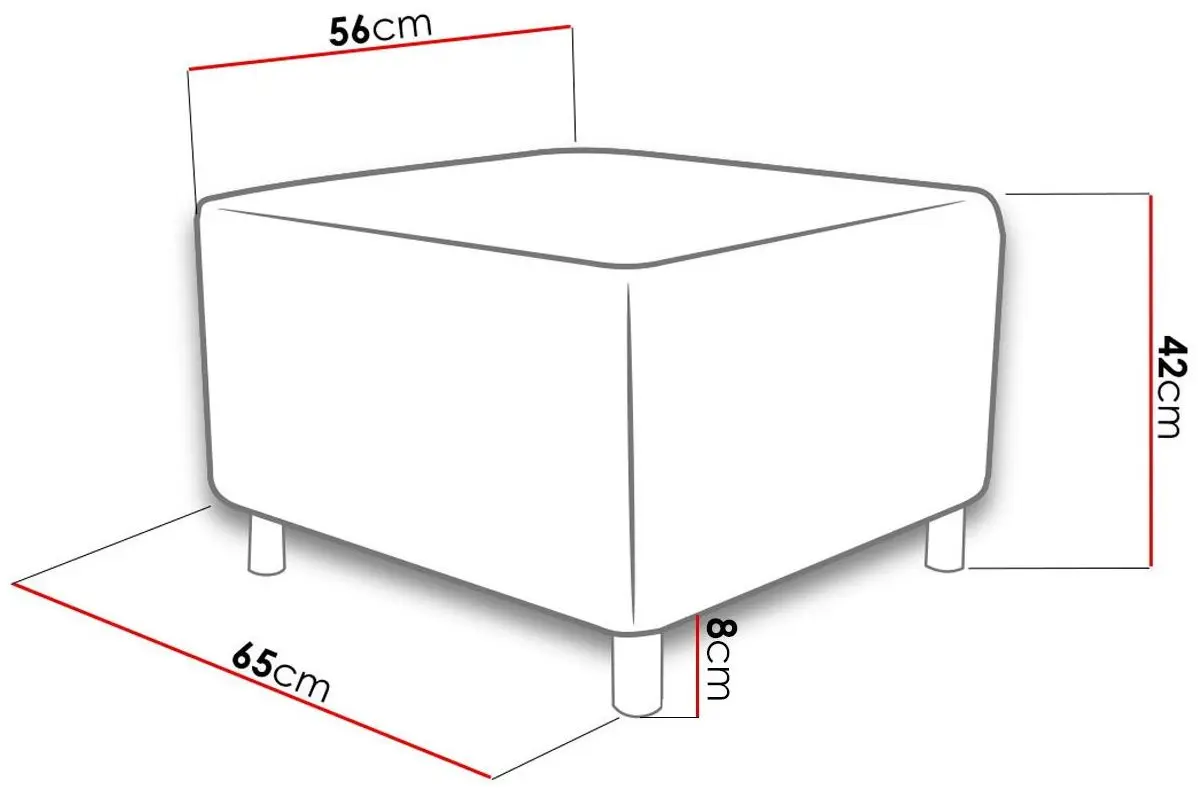 Puf Mirjan24 Don/Dover 65x42 (Gray) - 2