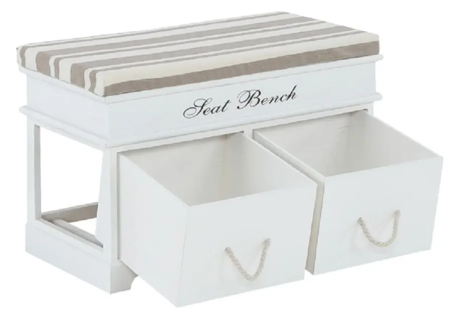 Bancheta Mobhaus Seat Bench 1 New (White/Light Brown)