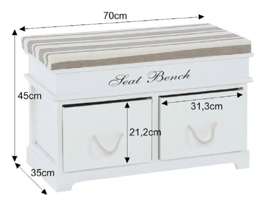 Bancheta Mobhaus Seat Bench 1 New (White/Light Brown)