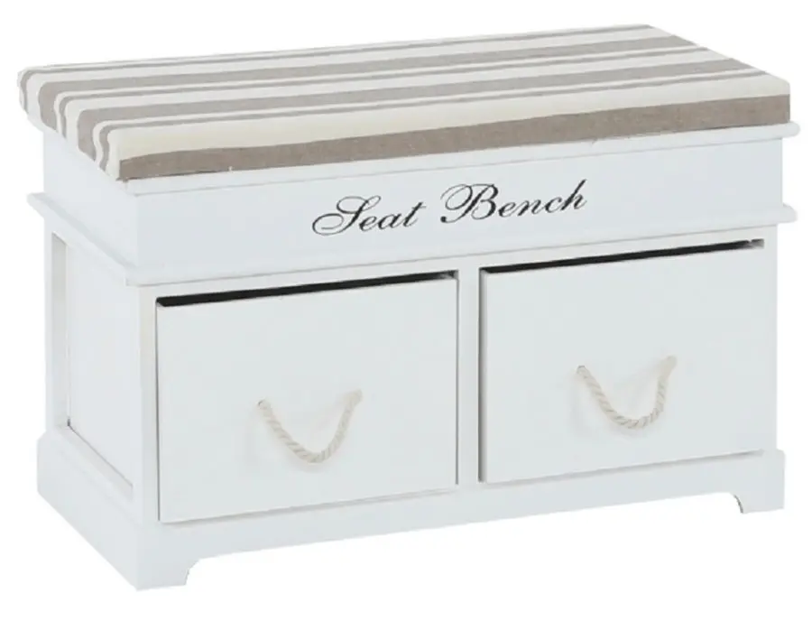 Bancheta Mobhaus Seat Bench 1 New (White/Light Brown)