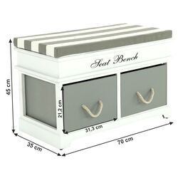 Bancheta Mobhaus Seat Bench 2 New (White/Gray) Thumb