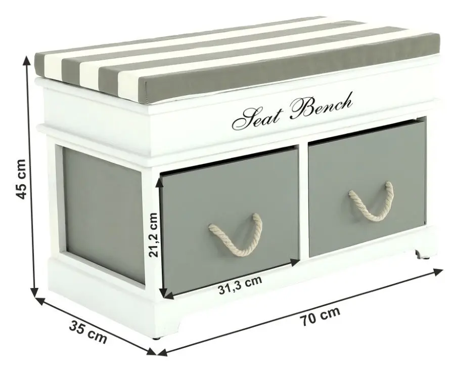 Bancheta Mobhaus Seat Bench 2 New (White/Gray)