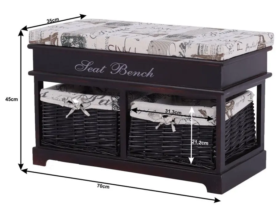 Bancheta Mobhaus Seat Bench 3 (Dark Brown/Beige)