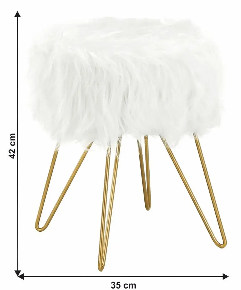 Puf Mobhaus Jamina (White/Golden)