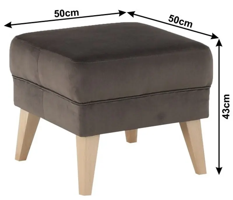 Puf Mobhaus Rodeza (Gray-Brown/Beech)