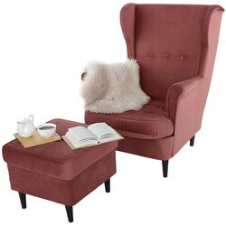 Пуф Mobhaus Rufino 2 New (Antique Pink/Walnut) Thumb