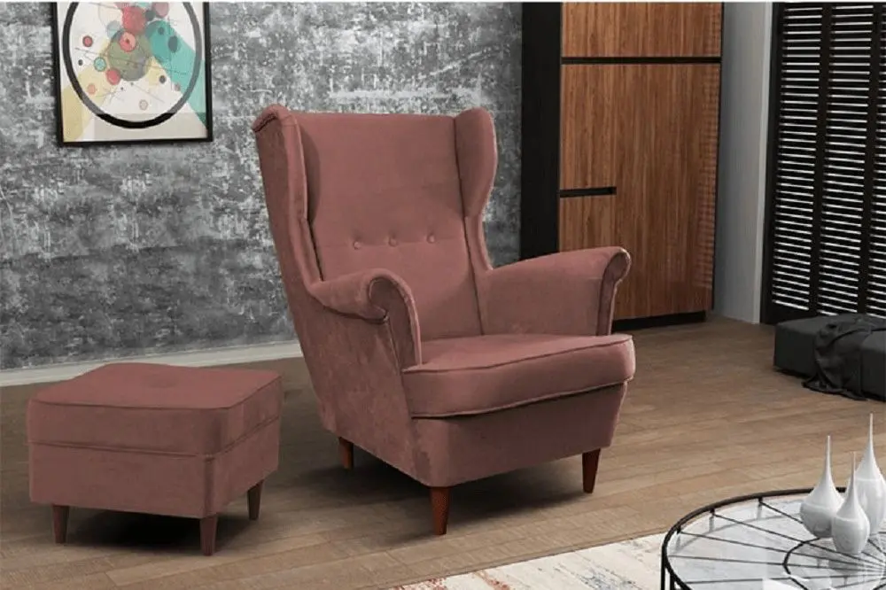 Пуф Mobhaus Rufino 2 New (Antique Pink/Walnut) - 9