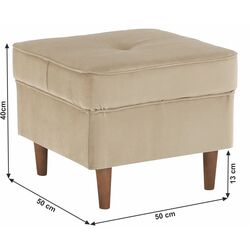 Puf Mobhaus Rufino (Golden Beige/Walnut) Thumb