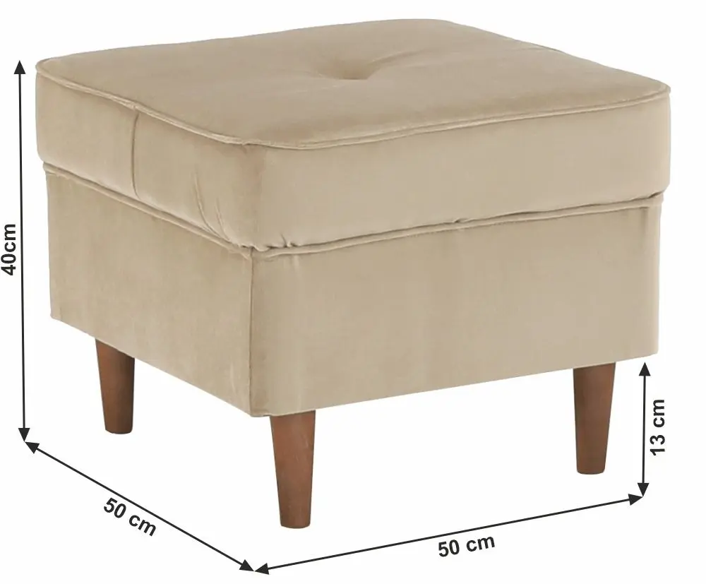 Puf Mobhaus Rufino (Golden Beige/Walnut) - 8