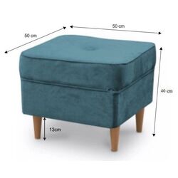 Puf Mobhaus Rufino (Petrol/Beech) Thumb