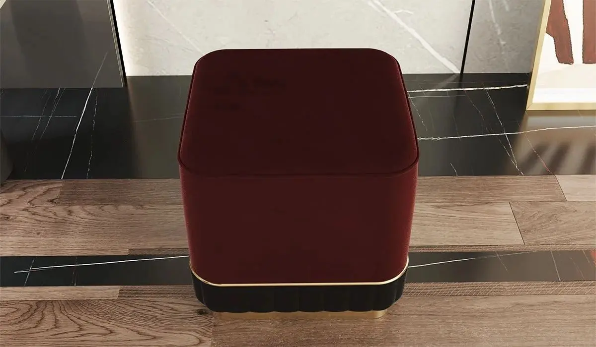 Puf ModaLife Demre (Dark Red/Black)