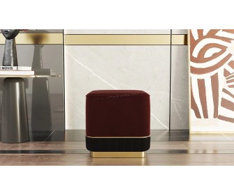 Puf ModaLife Demre (Dark Red/Black)