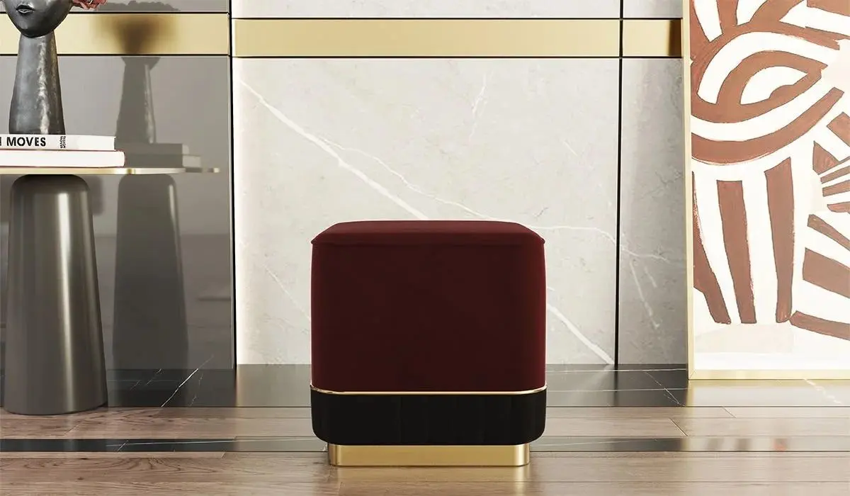 Puf ModaLife Demre (Dark Red/Black)