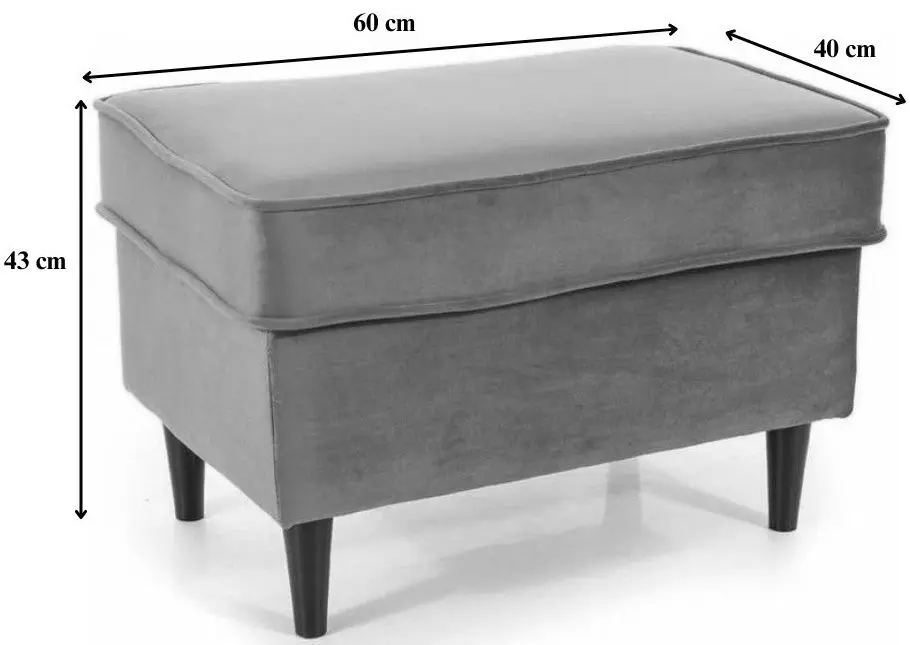 Puf Signal Ron Velvet (Dark Beige/Wenge)