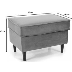 Puf Signal Ron Velvet (Gray Light/Wenge) Thumb