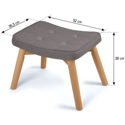 Puf-suport pentru picioare pentru fotoliu Sofotel Norse 2054 (Dark Grey/Natural) Thumb