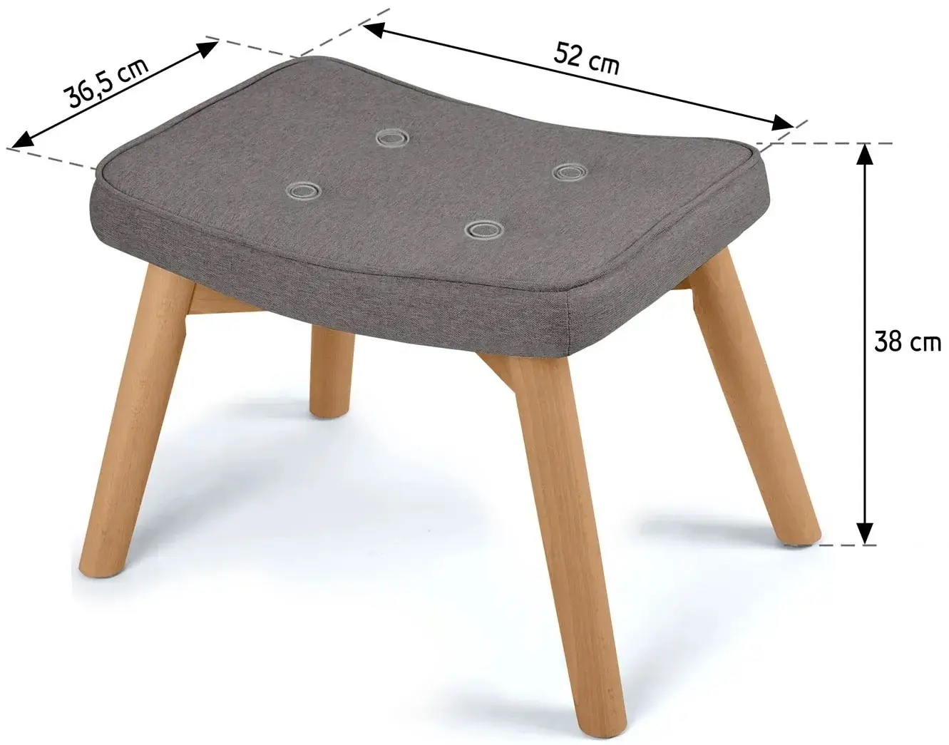 Puf-suport pentru picioare pentru fotoliu Sofotel Norse 2054 (Dark Grey/Natural) - 3