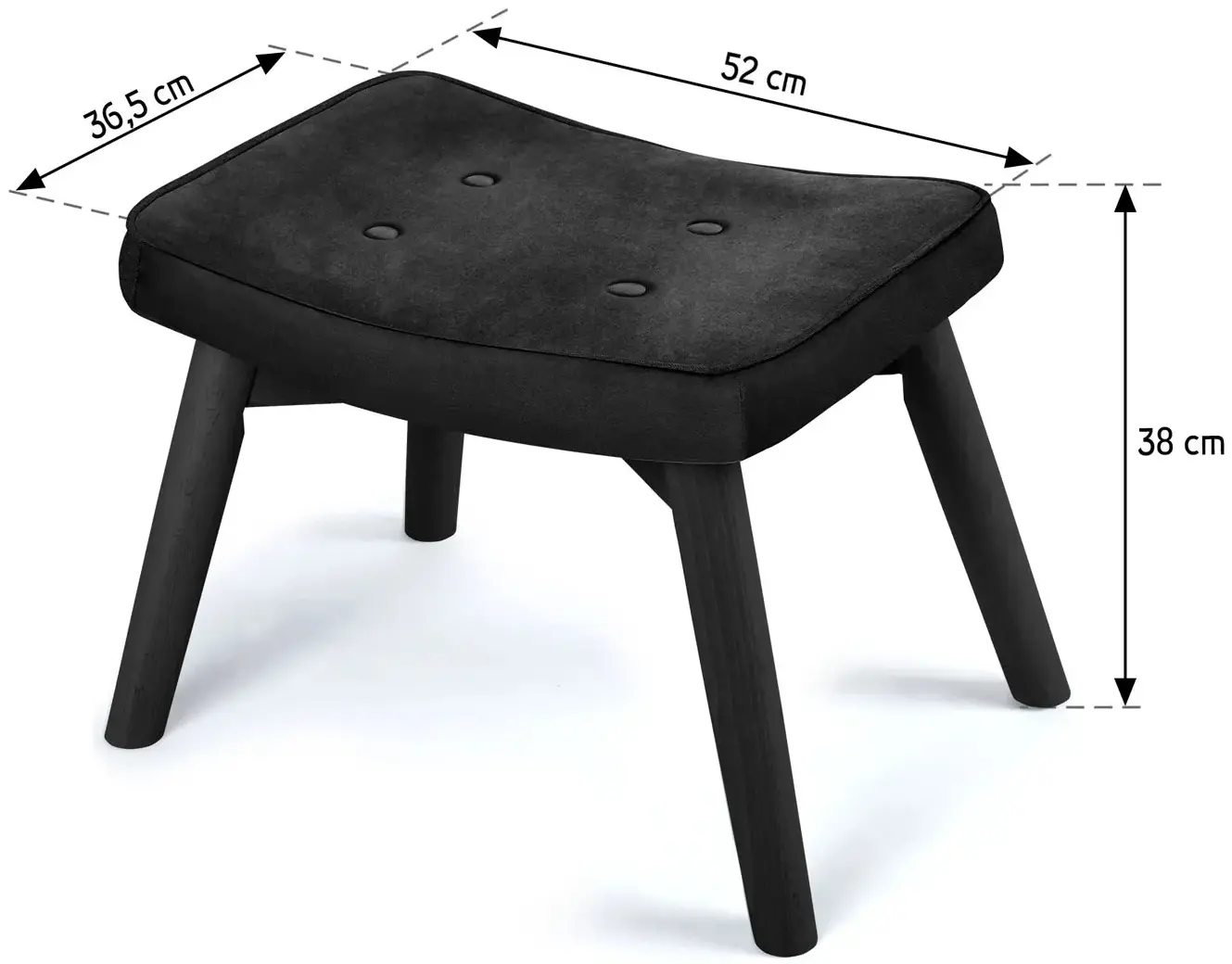 Puf-suport picioare pentru fotoliu Sofotel Norse 2057 (Black) - 3