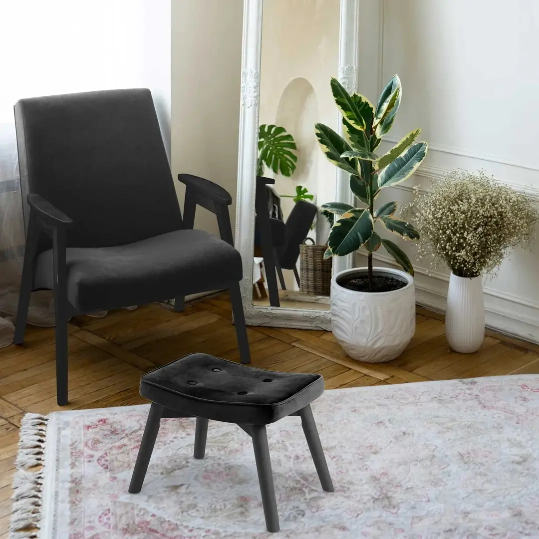 Puf-suport picioare pentru fotoliu Sofotel Norse 2057 (Black)