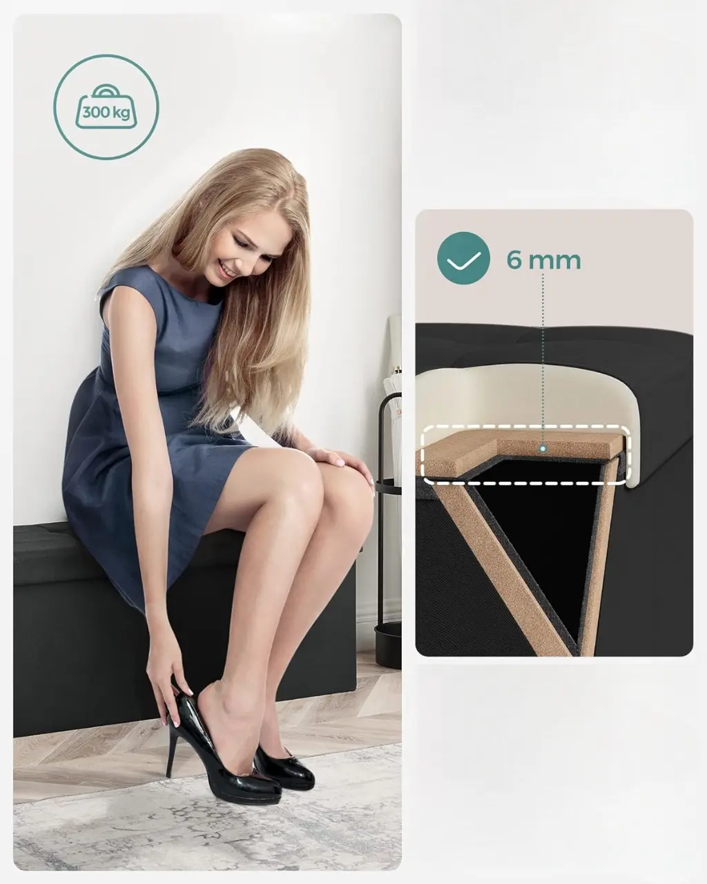 Bancheta Songmics LSF077B01 (Ink Black)