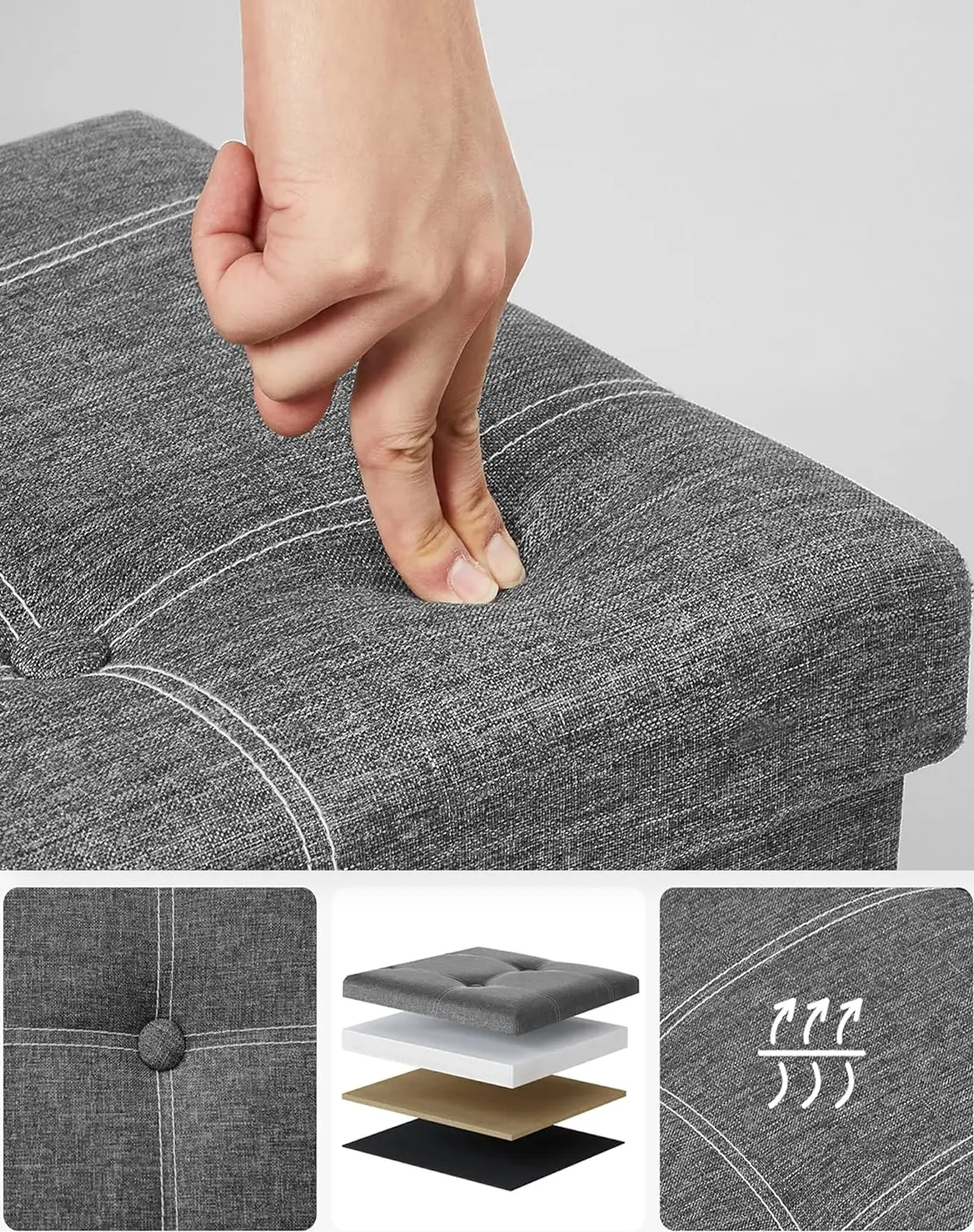 Банкетка Songmics LSF077G04 (Dark Grey) - 3