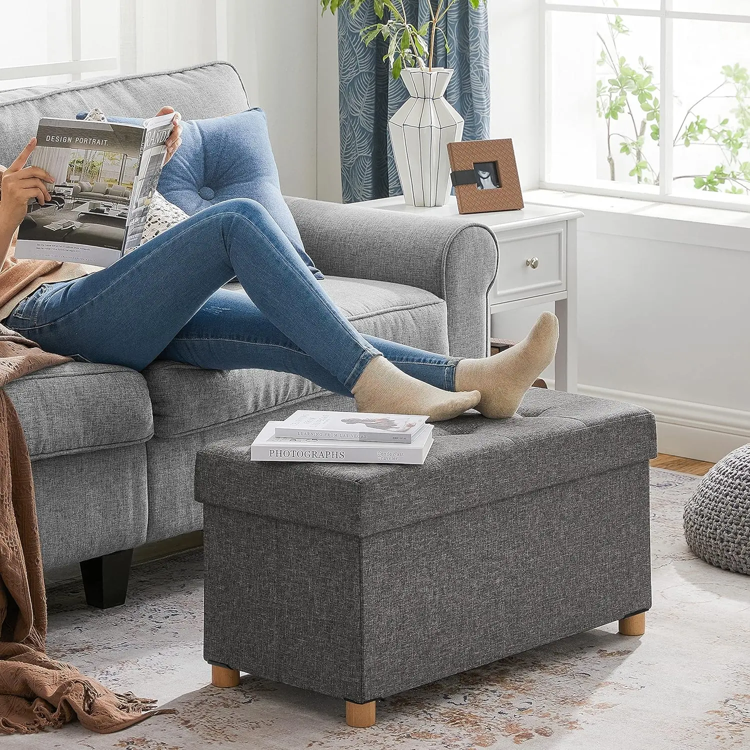 Банкетка Songmics LSF16GYZ (Dark Grey)