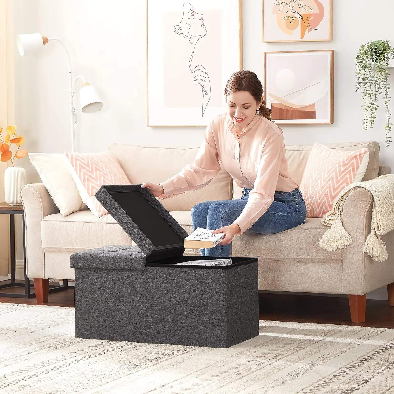 Банкетка Songmics LSF46GYZ (Dark Grey)