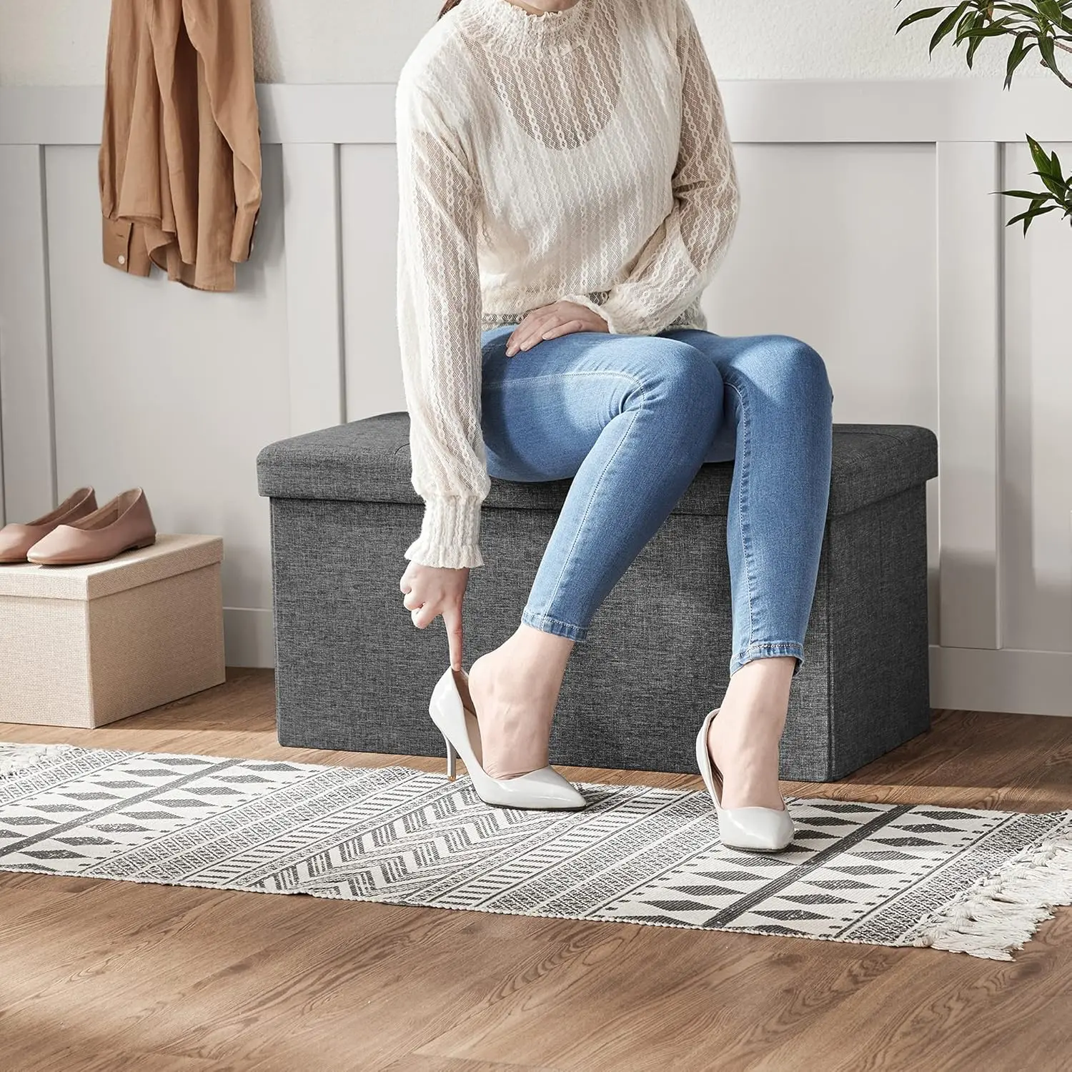 Банкетка Songmics LSF46GYZ (Dark Grey)