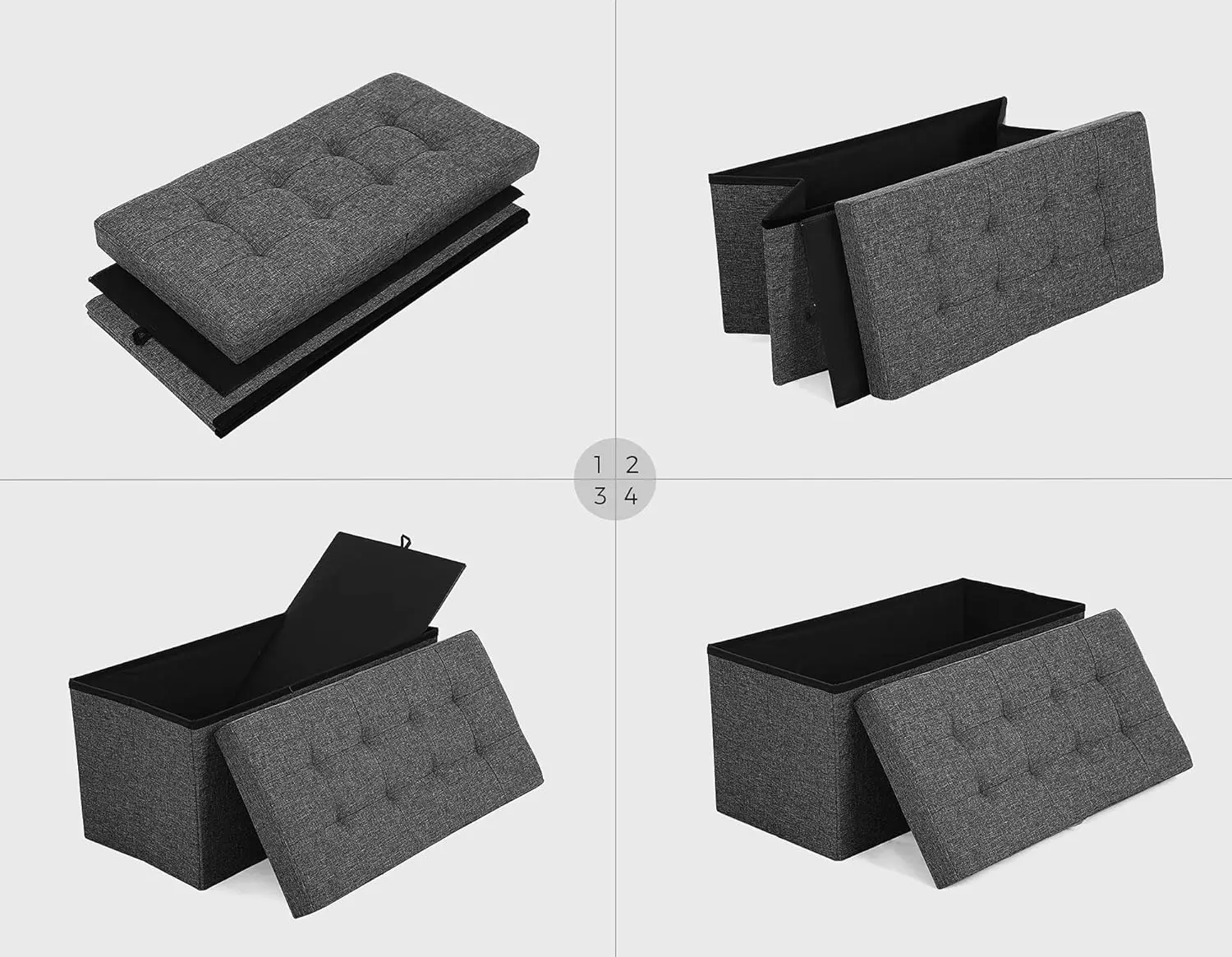 Банкетка Songmics LSF46GYZ (Dark Grey)