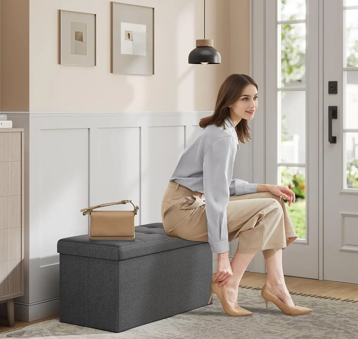 Банкетка Songmics LSF47K (Dark Grey)