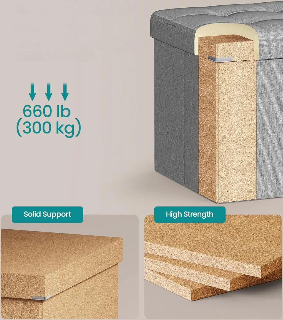 Банкетка Songmics ULSF77G (Light Grey) - 4