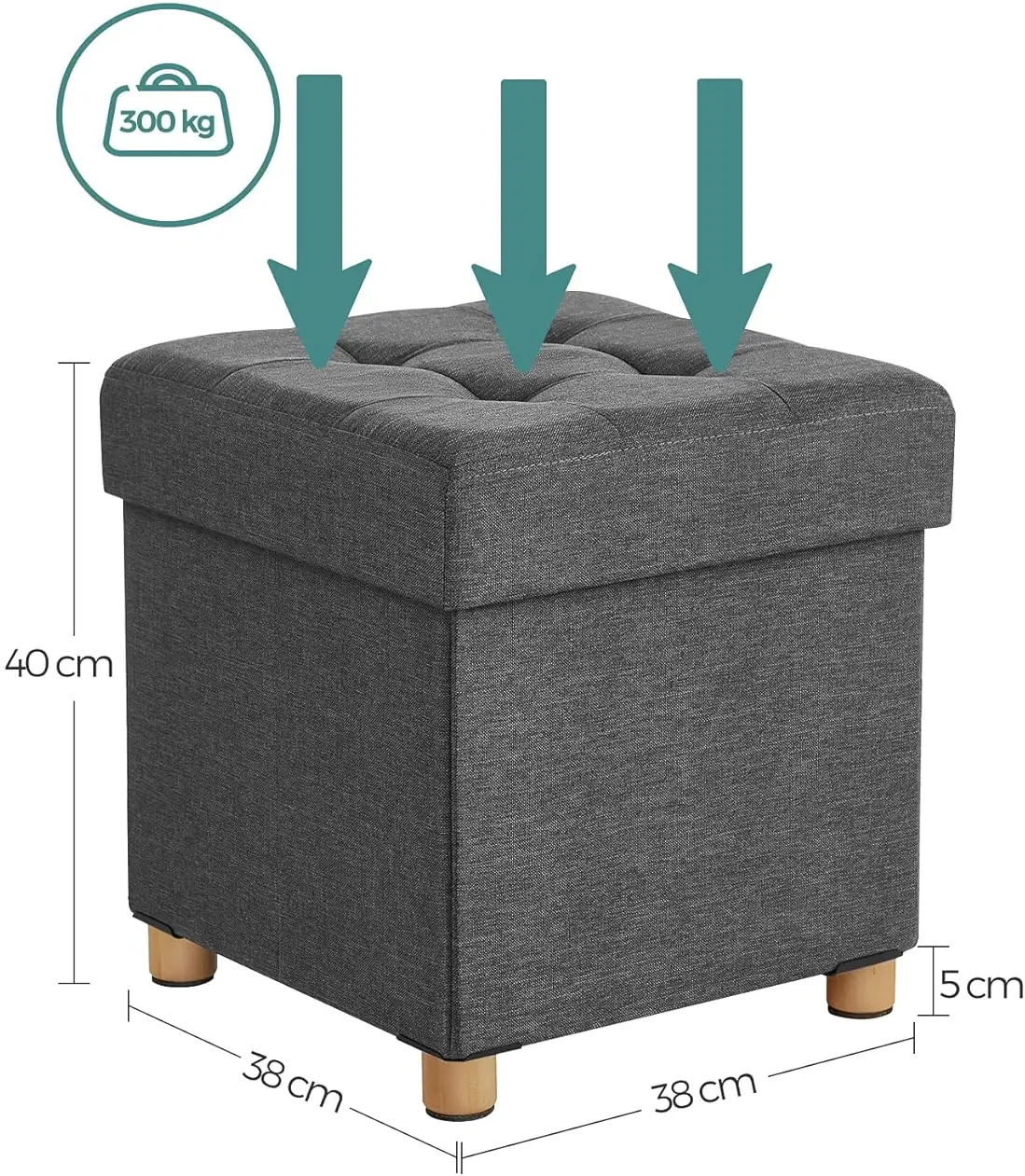 Пуф Songmics LSF14GYZ (Slate Grey)