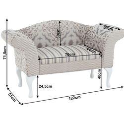 Canapea Tempo Kondela Fabricio (Cream/Gray) Thumb