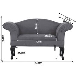 Canapea Tempo Kondela Fabricio (Gray/Black) Thumb