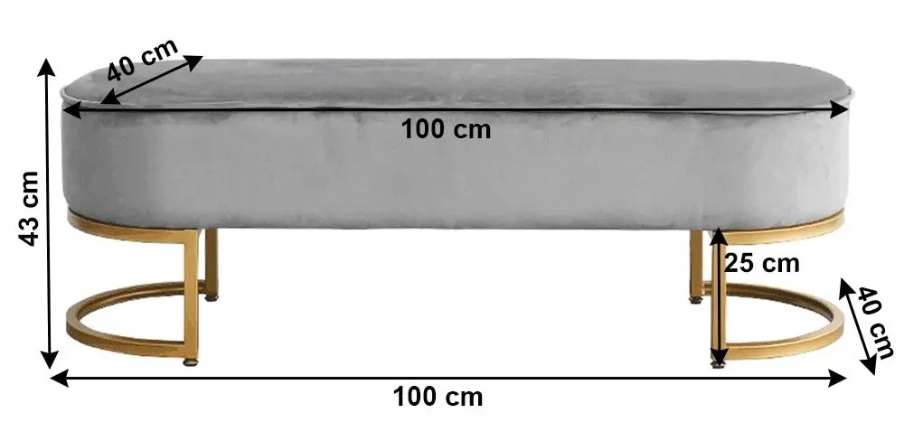 Bancheta Tempo Kondela Mirila New (Gri/Golden)