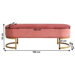 Банкетка Tempo Kondela Mirila New (Pink/Golden) Thumb