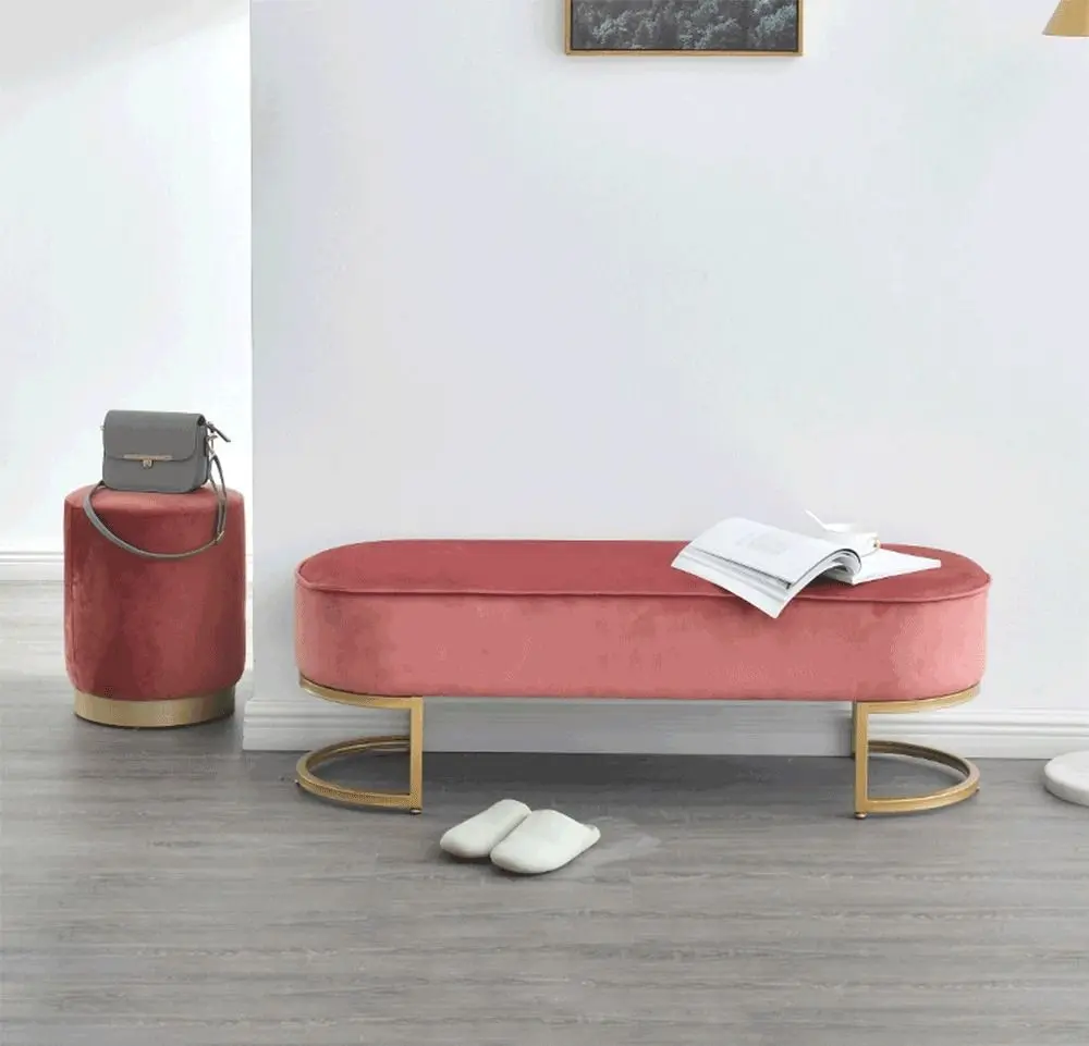 Банкетка Tempo Kondela Mirila New (Pink/Golden) - 4