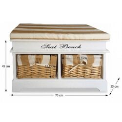 Bancheta Tempo Kondela Seat Bench 4 (White/Honey) Thumb